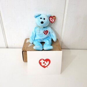 Ty Beanie Babies 2000 Thank You Bear Blue Retailer Exclusive W/ Original Tags &